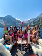 27 ft SunTracker Party Barge Pontoon Bareboat Charter Rental for 13 People in South Lake Tahoe