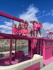 Incredible 40ft Pink Party Barge for 20 People in Peoria, Arizona.