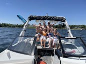 Axis A22 wake surf boat for Charter on Lake Minnetonka