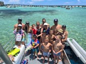 30' Double Decker Tritoon Slide Boat for Destin Florida - Enjoy Crab Island!