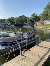 Aluguel de barco Blue Pontoon para Lake Athens TX ou Cedar Creek Reservoir TX