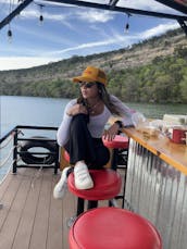 Floatin' Saloon Pontoon Boat on Lake Austin