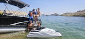 200 HP MERCURY VERADO SPACIOUS 22 FT TRITOON WITH DIVING BOARD & SKI TOWER