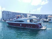 80ft Luxury Yacht rental in Cancún for groups of 15 w/chef / add JetSki Scooter Snorkel Paddleboard