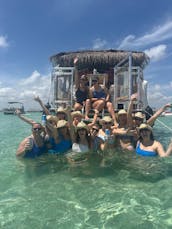 18 passengers 26ft Tiki Boat Adventure in Destin – Crab Island Adventure