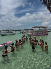 18 passengers 26ft Tiki Boat Adventure in Destin – Crab Island Adventure