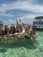 18 passengers 26ft Tiki Boat Adventure in Destin – Crab Island Adventure