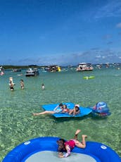 Crab Island Charter- Best time in Destin - Huge speaker, floats, ice, coolers, snorkeling included