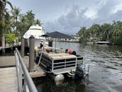 Comfortable and spacious Bentley 240 Cruise 28ft Pontoon in Fort Lauderdale