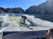 Surf Saguaro! Silver Axis A24 WakeSurf Boat  - Learn to Surf!