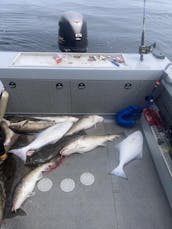 Expérience de pêche sur un bateau de pêche Hewescraft Pro V 200 de 22 pieds à Homer, en Alaska