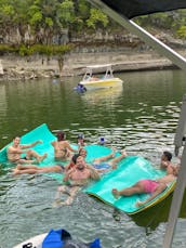 Harris Pontoon Party Boat on Lake Travis in Austin, Texas