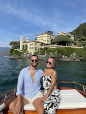 Vintage Wooden Open Limousine Boat in Menaggio