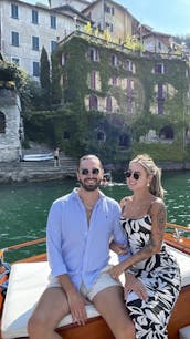 Vintage Wooden Open Limousine Boat in Menaggio