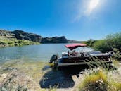 Beautiful 2022 Crest 240LX Tritoon for rent at Saguaro lake with seating for 12!