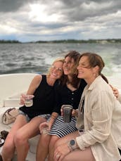 Spacious boat on Lake Minnetonka