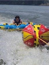 Aluguel de barco de convés Bayliner 205 de 24 pés em Pickwick Dam, Tennessee!