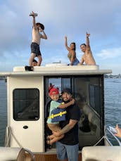 Largest Luxury Double Deck Pontoon Boat In Mission Bay w/ Waterslide Day & Night