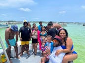 30' Double Decker Tritoon Slide Boat for Destin Florida - Enjoy Crab Island!