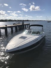 28ft boat with cabin swim platform joy ride to Peanut Island & Sandbar